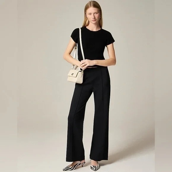 J.CREW Pants - J. Crew NWT Black Wide-Leg Pant in Stretch Ponte Size Large